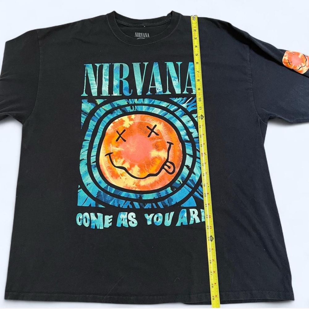 NIRVANA T-SHIRT SIZE XL COME AS YOU ARE BLACK LONG SLEEVE 9OS STYLE GRUNGE ROCK - Picture 4 of 6